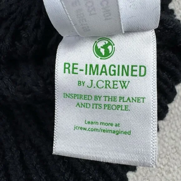 J Crew Relaxed Rollneck Sweater Womens 2X Black Chunky Knit Turtleneck Fisherman - Picture 16 of 16